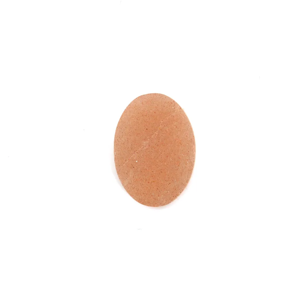 Cabochon de  Pierre de lune orange, de forme ovale plate, 10x14mm x 1pc