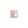 Cabochon quartz rose carre facette 10mm x 1pc