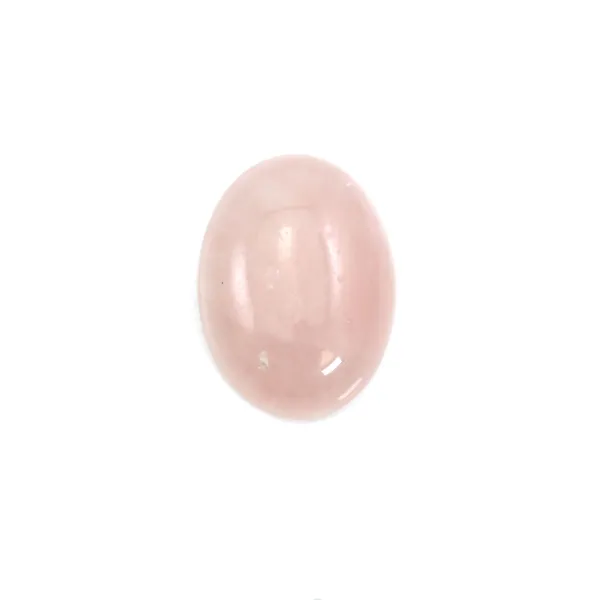 Cabochon Rose Quartz Flat-round 12x16mm x 1pc