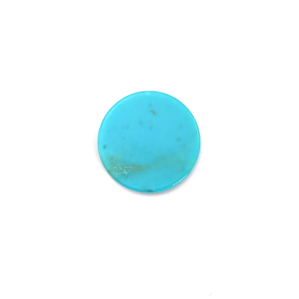 Cabochon Turquoise rond plate 12mm x1pc