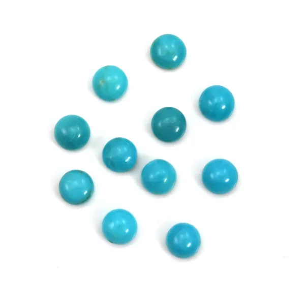 Cabochon turquoise de forme ronde 4mm x 1pc