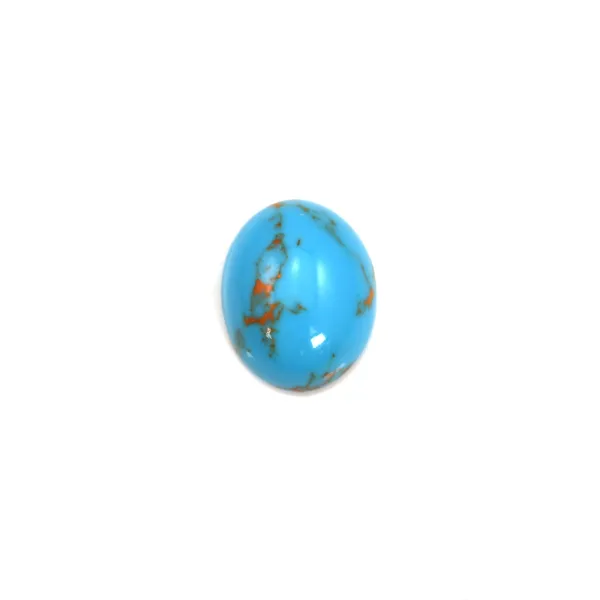 Cabochon turquoise reconstitué 8x10mm x 4pcs