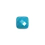 Cabochon turquoise reconstitué carré facette 10mm x 1pc