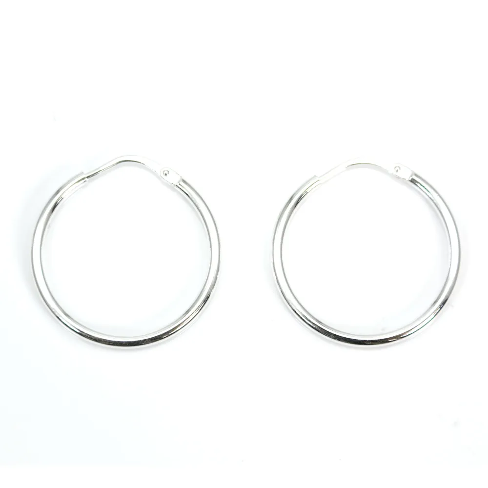 Créole fine 23mm Argent 925  traité anti-ternissement x 2pcs