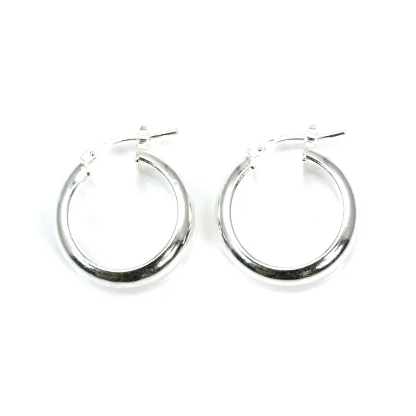 Criolla media caña 15mm Plata 925 x 2pcs