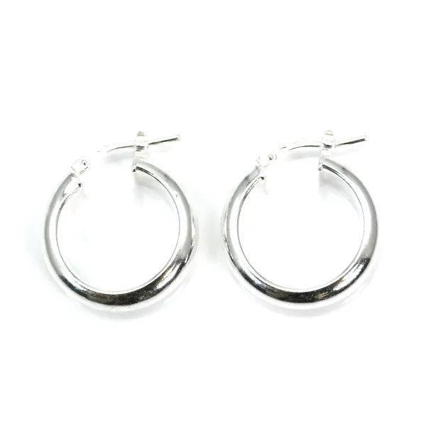 Creole large half round 20mm Silver 925 x 2pcs