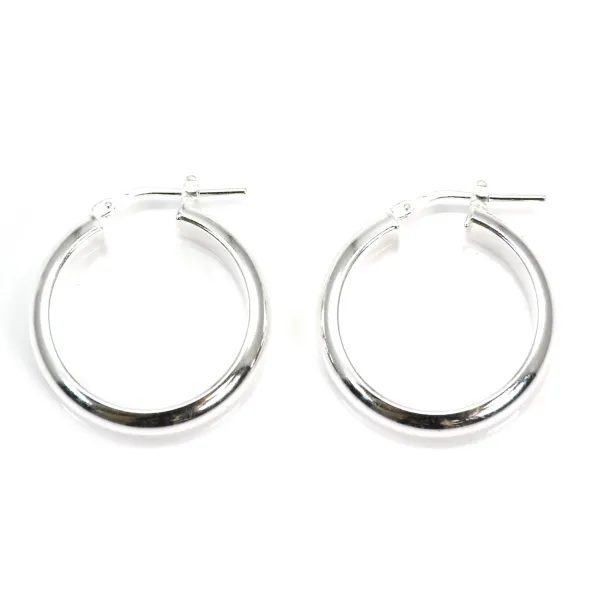 Creole breit halbrund 25mm Silber 925 x 2pcs