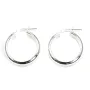 Créole large demi-ronde 25mm Argent 925  traité anti-ternissement x 2pcs