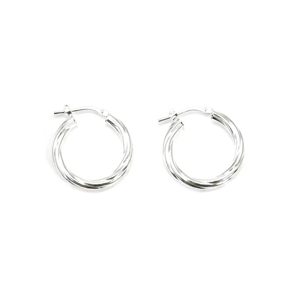 Creole gedreht 20mm Silber 925 x 2pcs