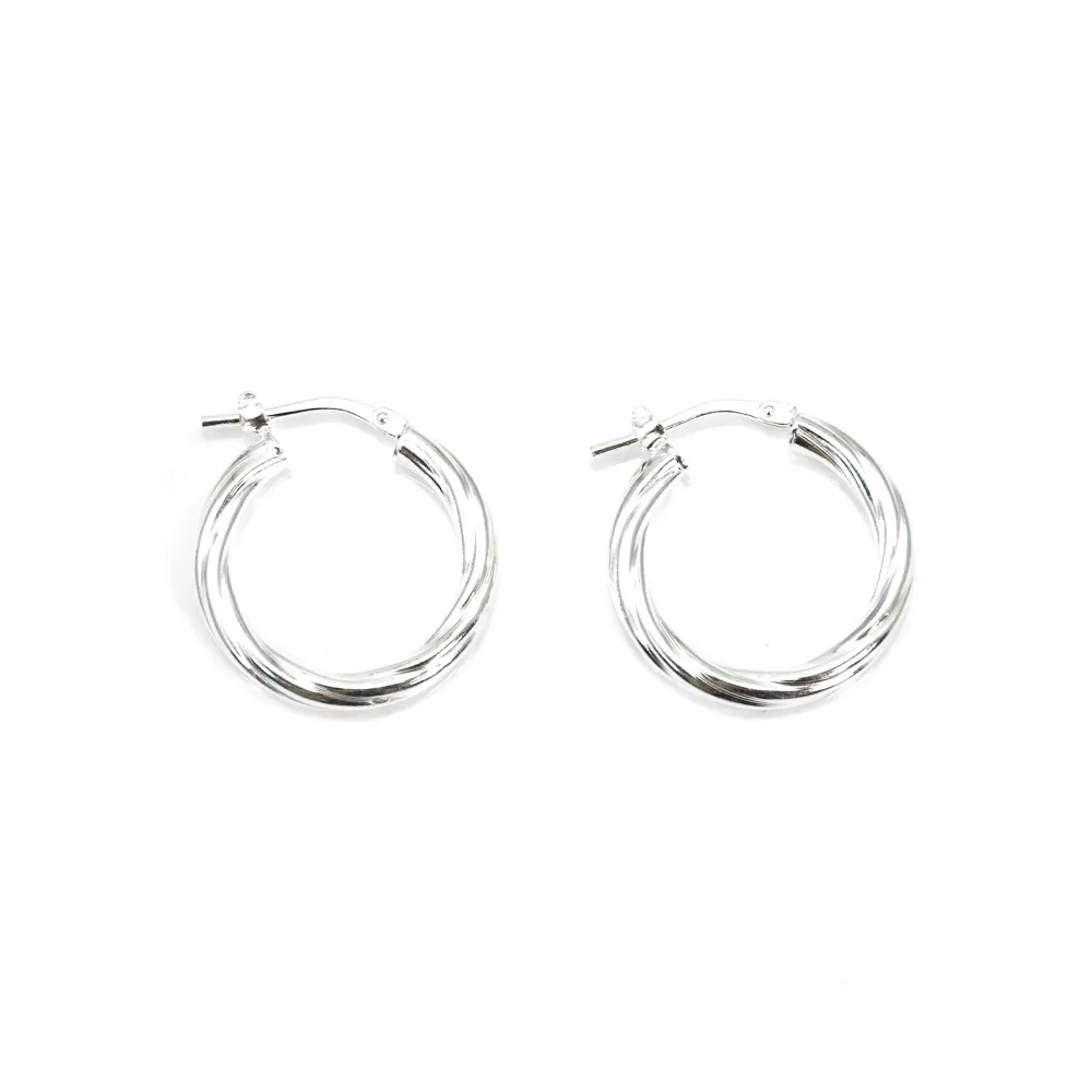 Creolo torcido 20mm Prata 925 x 2pcs