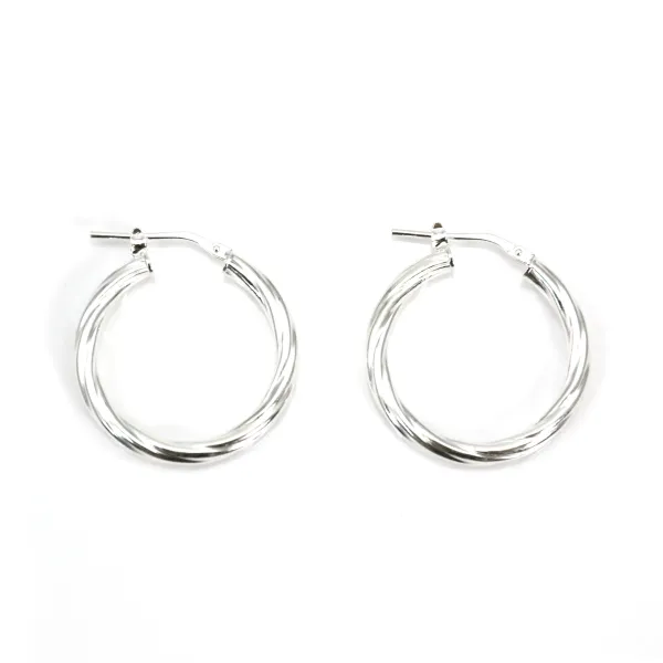 Creole gedreht 25mm Silber 925 x 2pcs