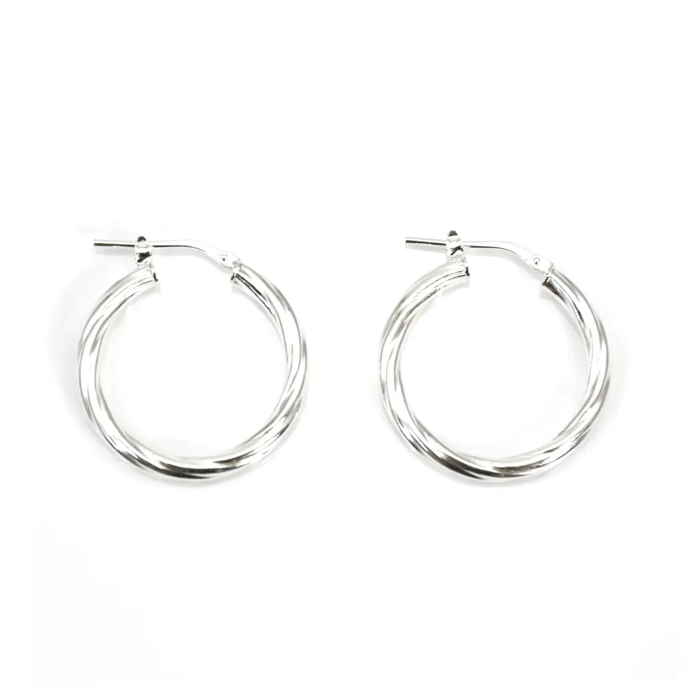 Crioulo torcido 25mm Prata 925 x 2pcs
