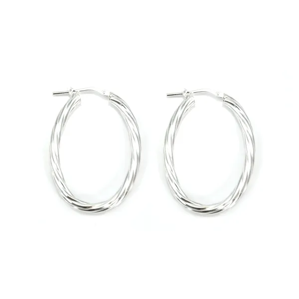 Créole torsadée ovale 21x26mm x 2pcs