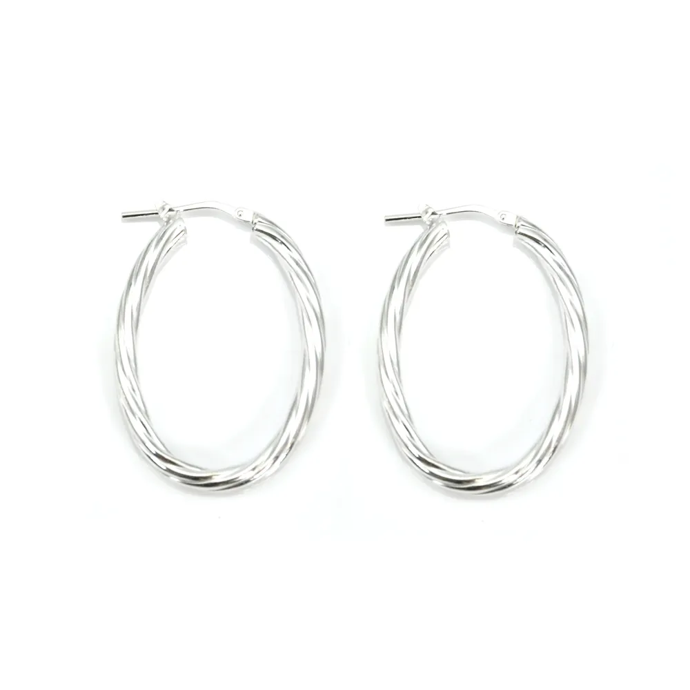 Créole torsadée ovale 21x26mm x 2pcs