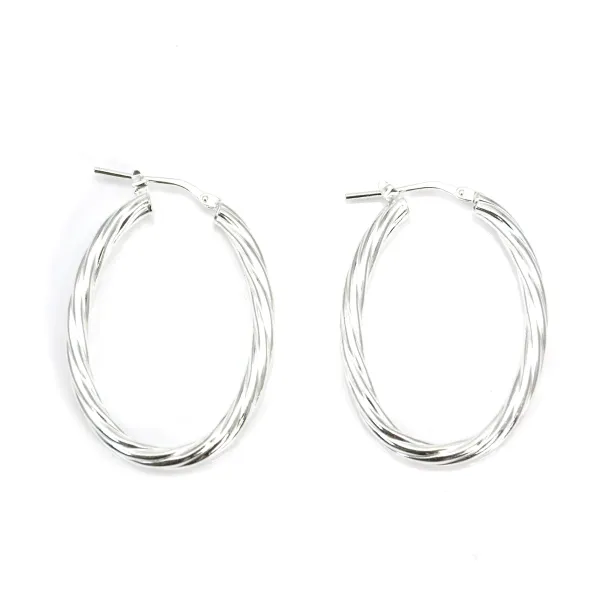 Creole gedreht oval 26x36mm x 2pcs
