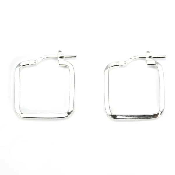 Créole Carré 18mm Argent 925 x 2pcs