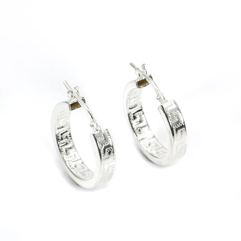 Créole grecque 20mm Argent 925  traité anti-ternissement x 2pcs