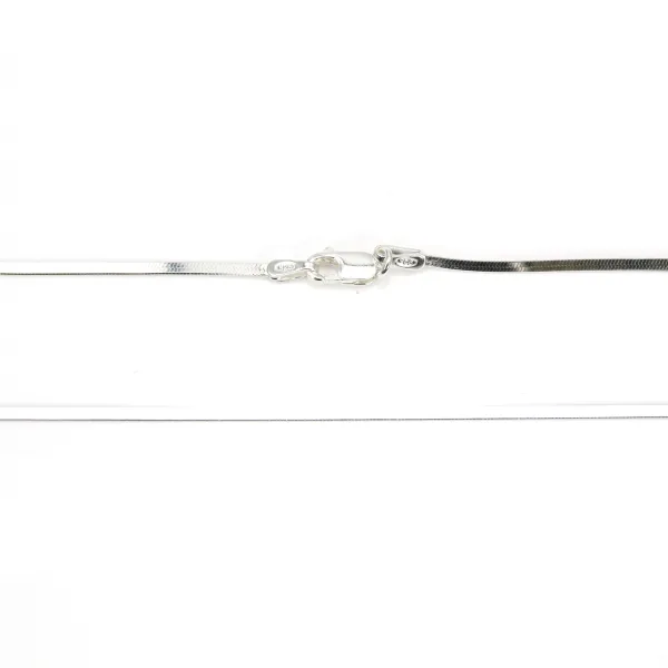 Espejo cadena chevron 1.5mm plata 925 anti-deslustre x 45cm