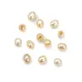Pérola cultivada em água doce, salmão, azeitona, 4-4,5mm x 2pcs