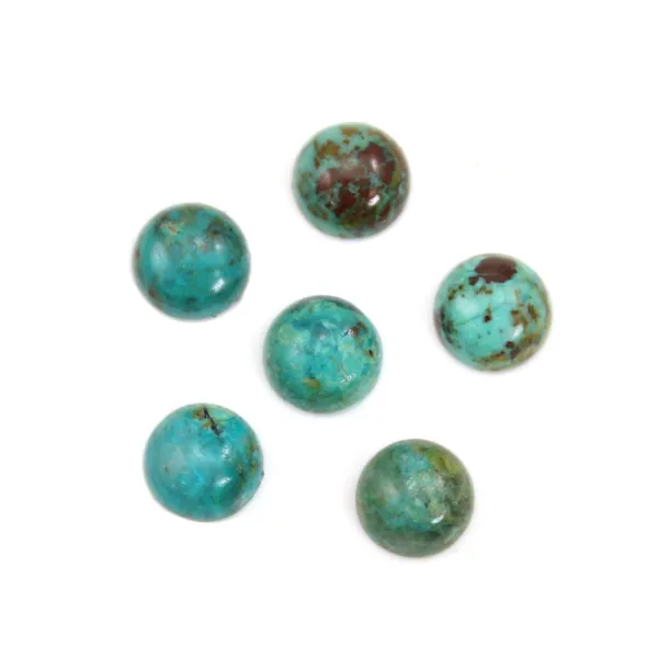 Cabochon chryscolle,en forme de rond 6mm x 2pcs
