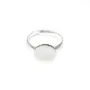 Monture de bague réglable support rond de 12mm en argent 925 x 1pc