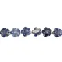 Sodalite bleu, en forme de fleur, 15mm x 42cm