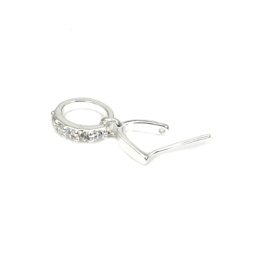 Attache pendentif strass argent 925 16mm x 1pc