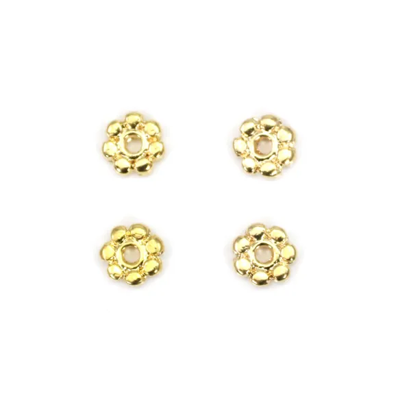 Intercalaire rondelle doré à l'or fin sur laiton 5mm x 15pcs