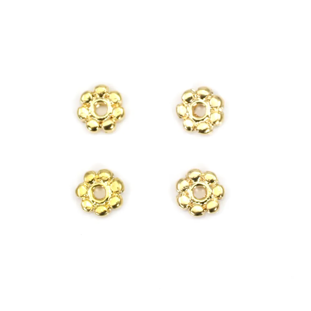 Intercalaire rondelle doré à l'or fin sur laiton 5mm x 15pcs