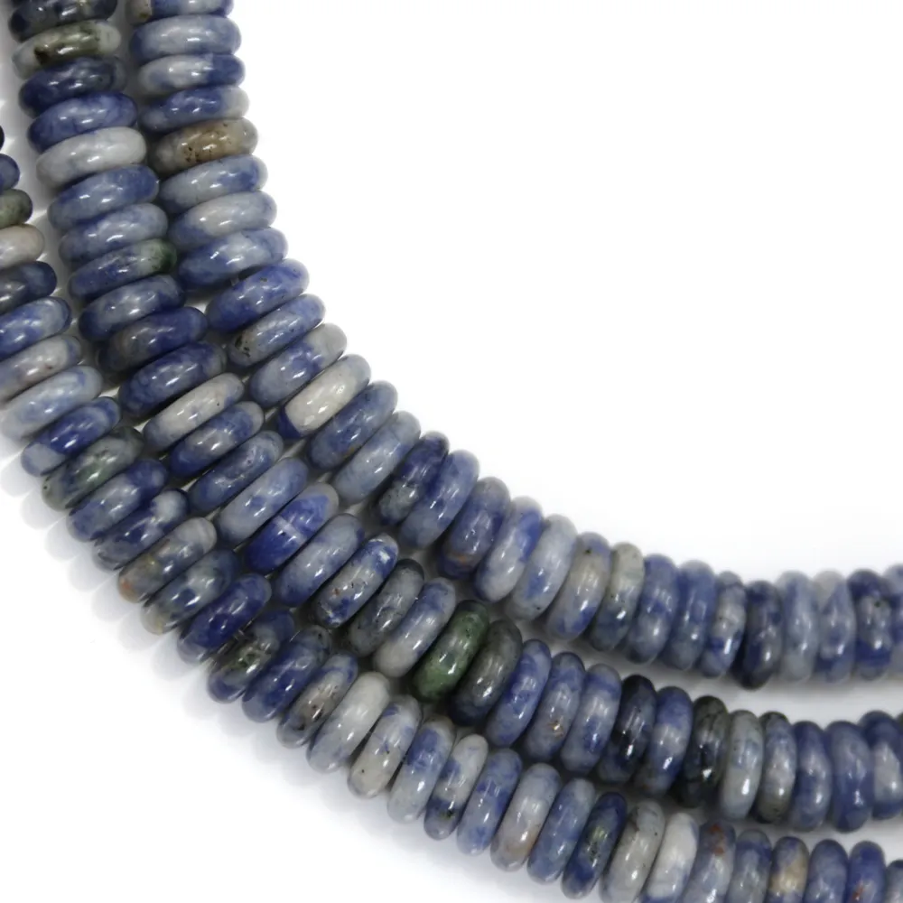Jaspe Heishi Mancha Azul 2x6mm x 39cm