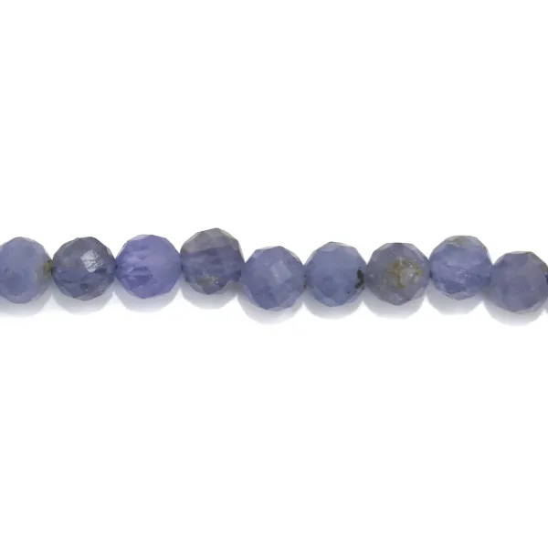 Tanzanite redonda facetada 4mm x 38cm