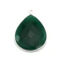 Labradorite pendant set in golden silver, in shape of a drop 21x31mm x 1pc