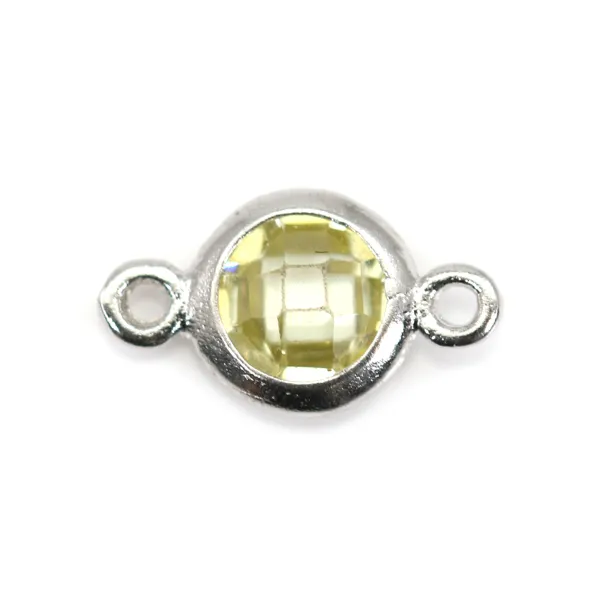 Spacer sterling silver 925 and  zirconium yellow lemon 5x9mm x 1pc