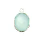 Calcédoine sertie en argent ovale 11x13mm  x 1pc