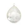 Pendentif en pierre de lune sertie en argent, en forme de goutte, 26x31mmx 1pc