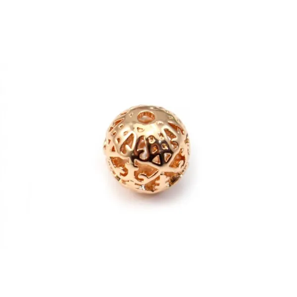 Boule ajourée  Plaquée par "flash" or sur laiton 13.5mm x 1pc