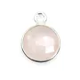 Faceted round rose quartz set in silver 11mm x 1pc