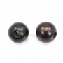 Dark blue oval freshwater pearl with a large drilling 11-12mm x 1pc