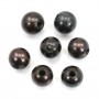 Dark blue oval freshwater pearl with a large drilling 11-12mm x 1pc