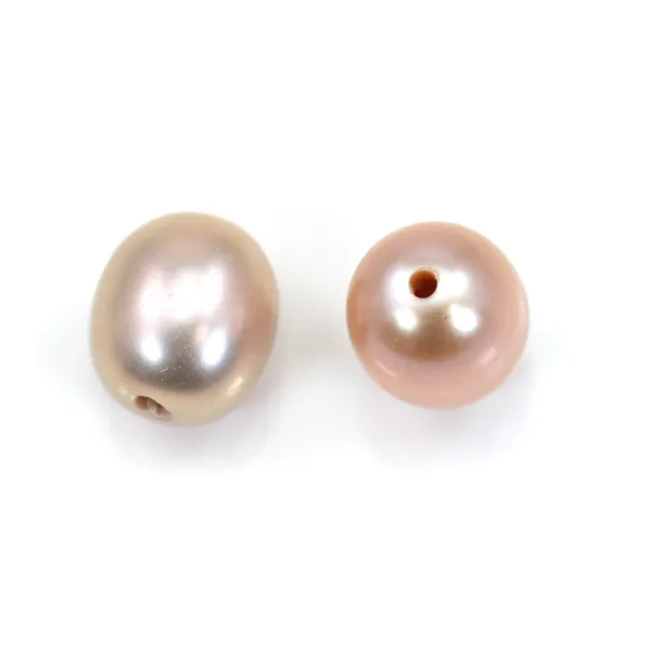 Perle de culture d'eau douce, mauve, olive, 7-8mm x 1pcs