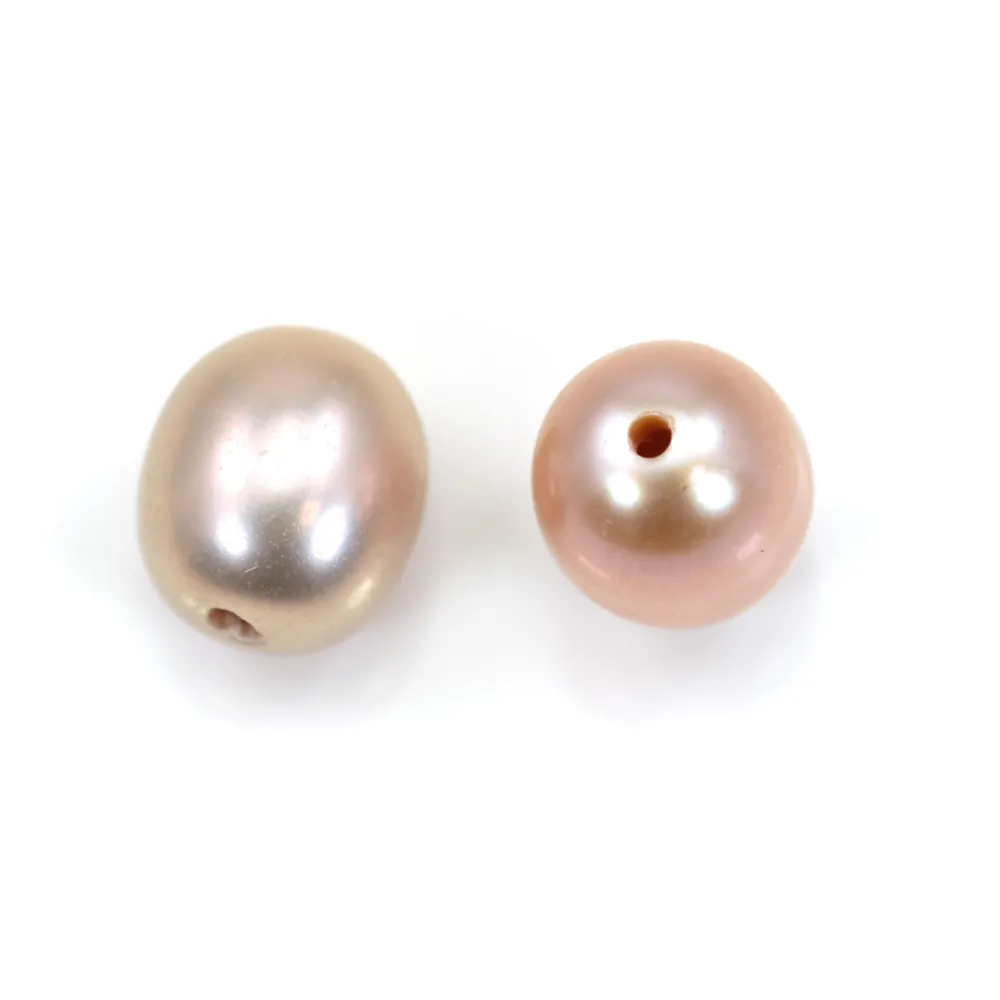 Perle de culture d'eau douce, mauve, olive, 7-8mm x 1pcs