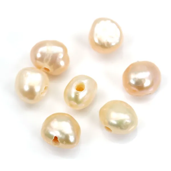 Salmon baroque freshwater pearl  7-9mm with large drilling 1.9mm x 20pcs