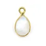 Charm Gemstone moon drop faceted set silver 925 gold 7x13mm x 1pc