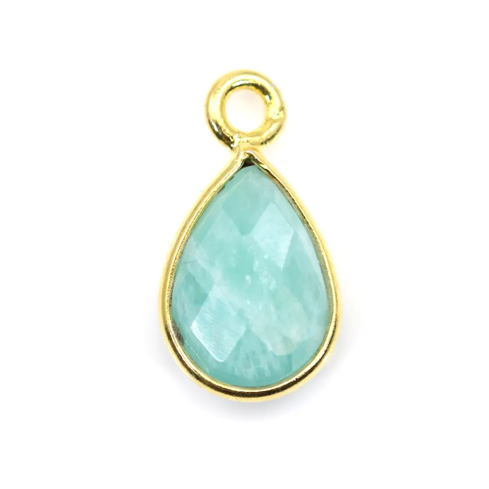 Facetada oval em prata 925 libras esterlinas e ouro 7x12mm x 1pc