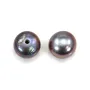 Perles d'eau douce bleuté en ronds aplatis semi-percés 8-8.5mm x 2pcs