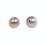 Perle de culture d'eau douce, semi-percée, mauve, ronde, 4.5-5mm x 1pc