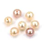 Perle de culture d'eau douce saumon semi-percée ronde 4.5-5mm x 2pcs