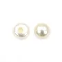 Perle de culture d'eau douce, semi percée, blanche, bouton 3-3.5mm x 10pcs