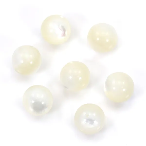 White mother-of-pearl semi-drilled round 10mm x 1pc