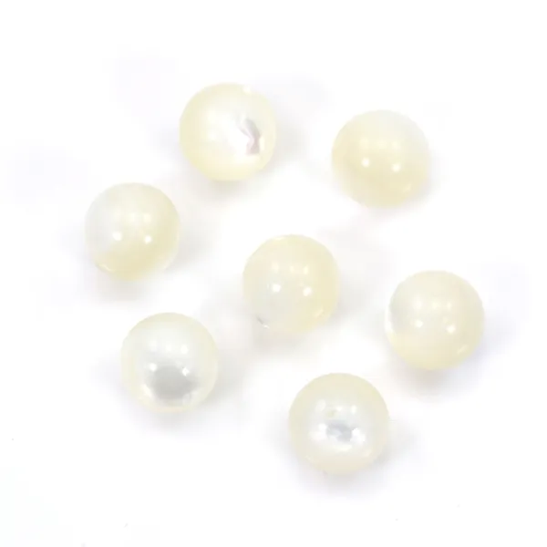 White mother-of-pearl semi-drilled round 8mm x 2pcs